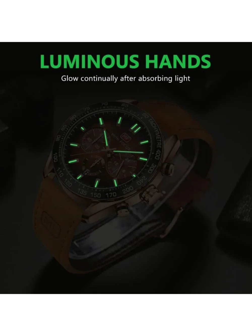 Men's Brown Analog Quartz Waterproof Chronograph Classic Stylish Casual Watch